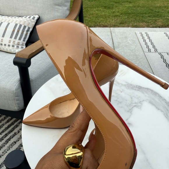 Preowned Authentic Christian Louboutin Nude Patent So Kates 120mm sz 41 - Picture 11 of 17
